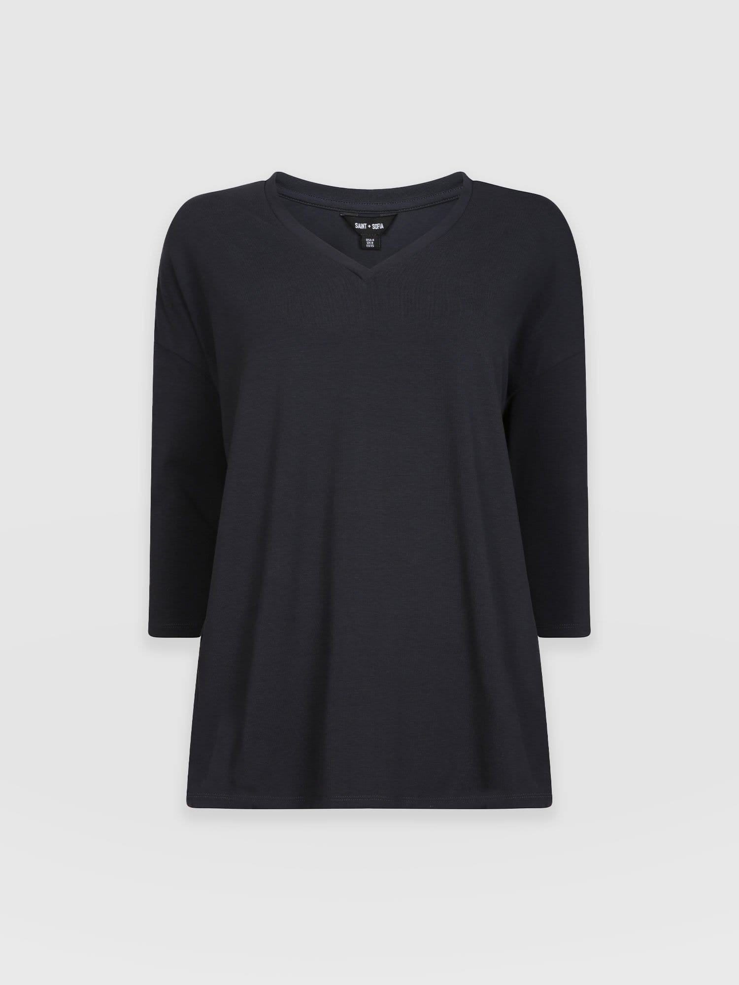 V-Neck Tee Navy - Women's T-Shirts | Saint + Sofia® EU